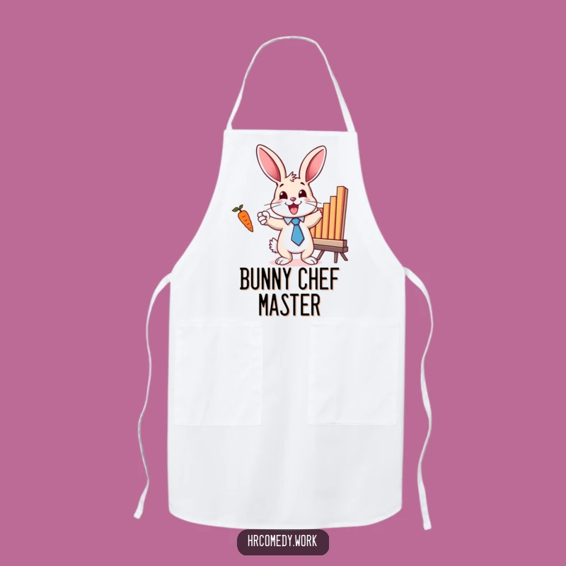 Funny Bunny Tie Apron: Chef's Motivational Helper for Hilarious Gifts