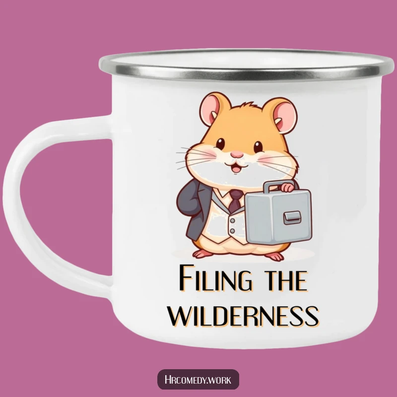 Funny Hamster Suit Camping Mug - Tiny Office Filing Cabinet Cup