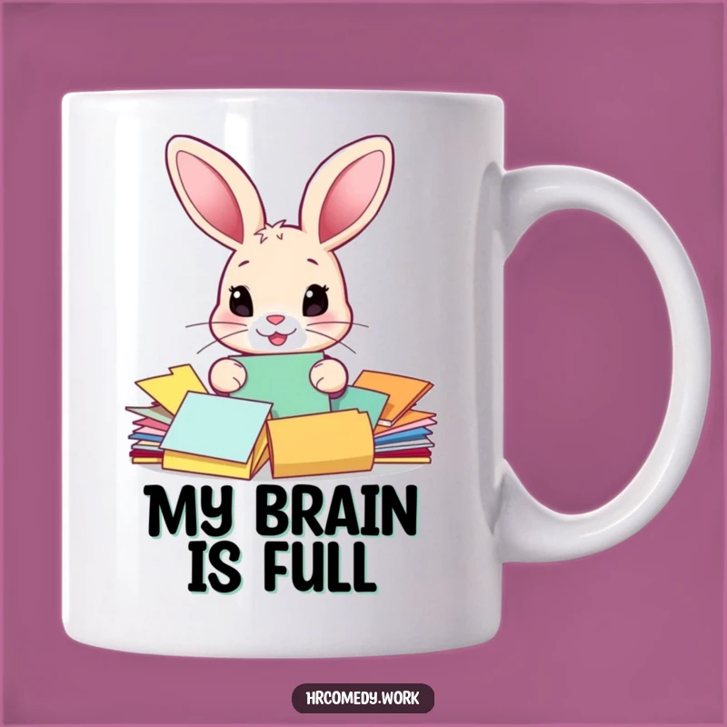 Funny Rabbit Sorting Papers Mug: Adorable & Hilarious Office Gift!
