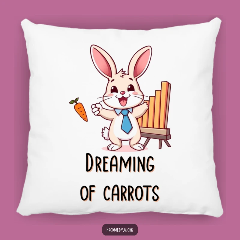 Funny Bunny Tie Pillow: Soft Motivational Cushion for Cozy Humor