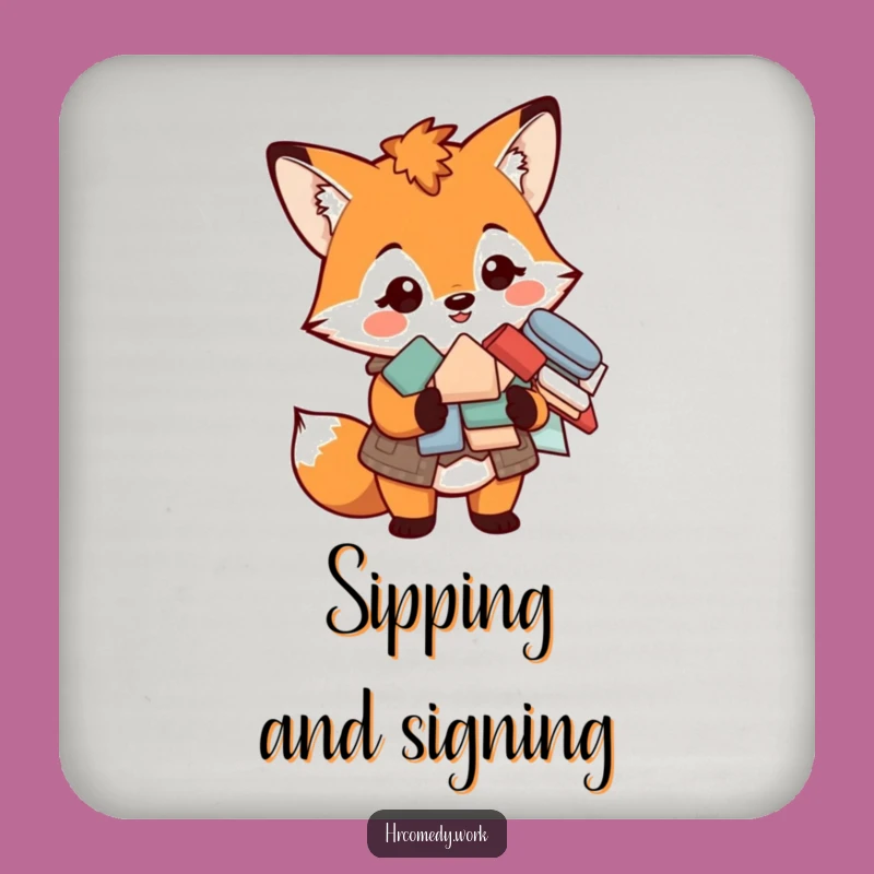 Funny Fox Vest Coaster: Protect Surfaces with Organized Humor