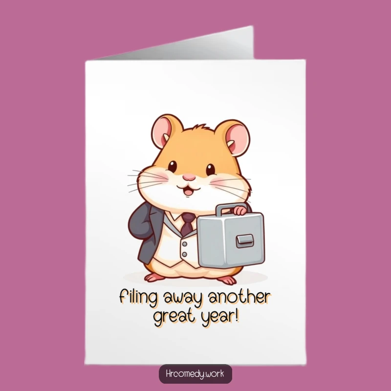 Free Printable Hamster Birthday Card: Suit Filing Cabinet Humor Downloadable