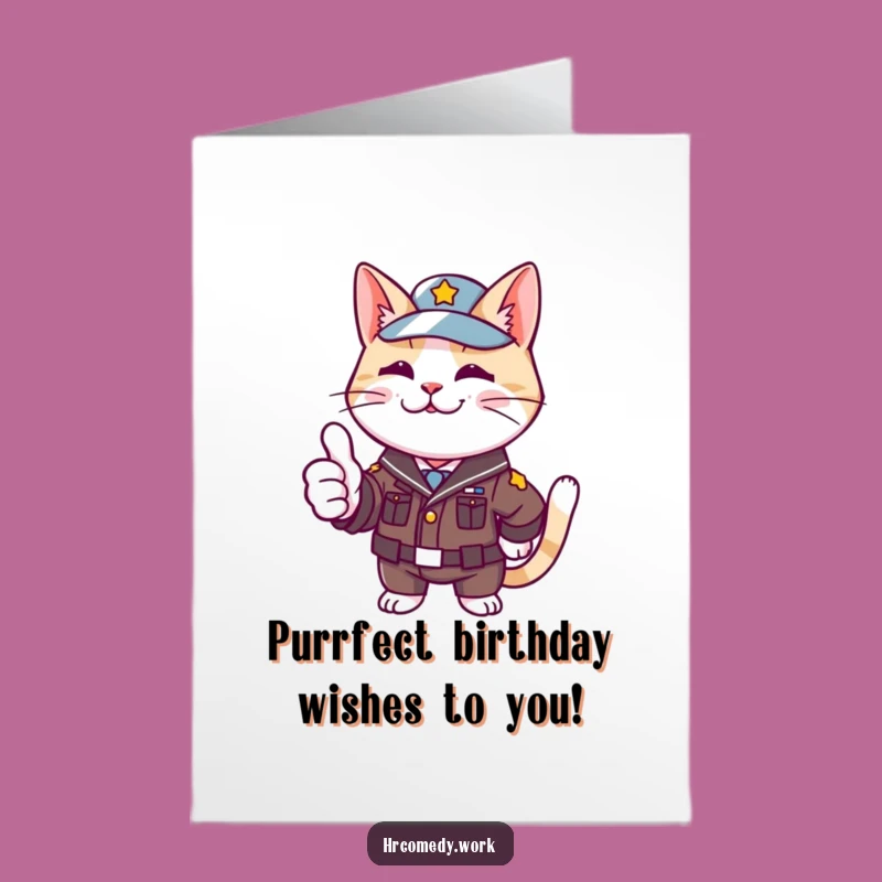 Free Printable Funny Birthday Card: Thumbs Up Cat, Downloadable Gift of Approval