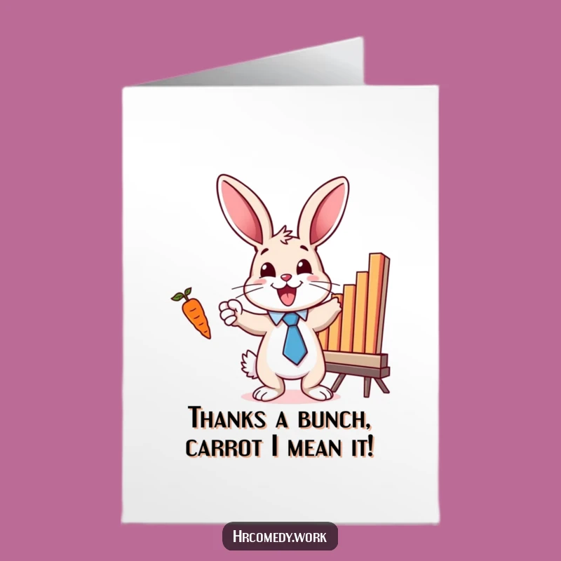 Free Printable Thank You Card: Bunny's Charted Thanks, Funny Downloadable Gift
