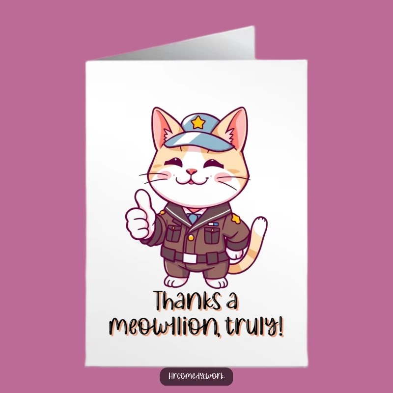 Free Printable Thank You Card: Cat's Thumbs Up Gratitude, Funny Downloadable Gift