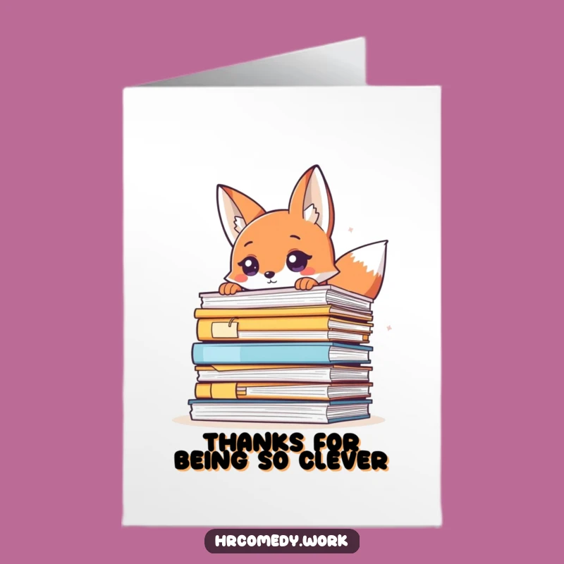 Free Printable Thank You Card: Witty Fox Peeking for a Grateful Downloadable Gift