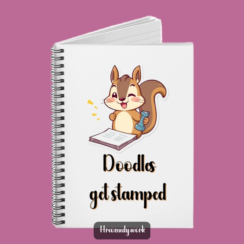 Funny Squirrel Stamping Documents Notebook: Organize with Zippy Flair!
