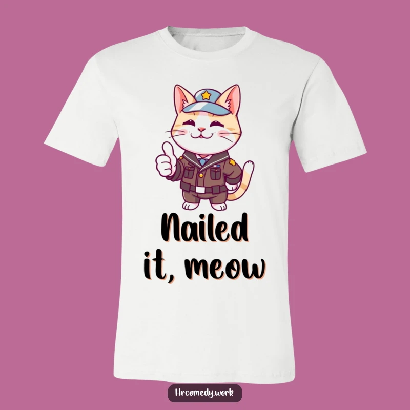 Funny Cat Uniform T-Shirt: Cheerful Thumbs Up Tee for Pet Gifts