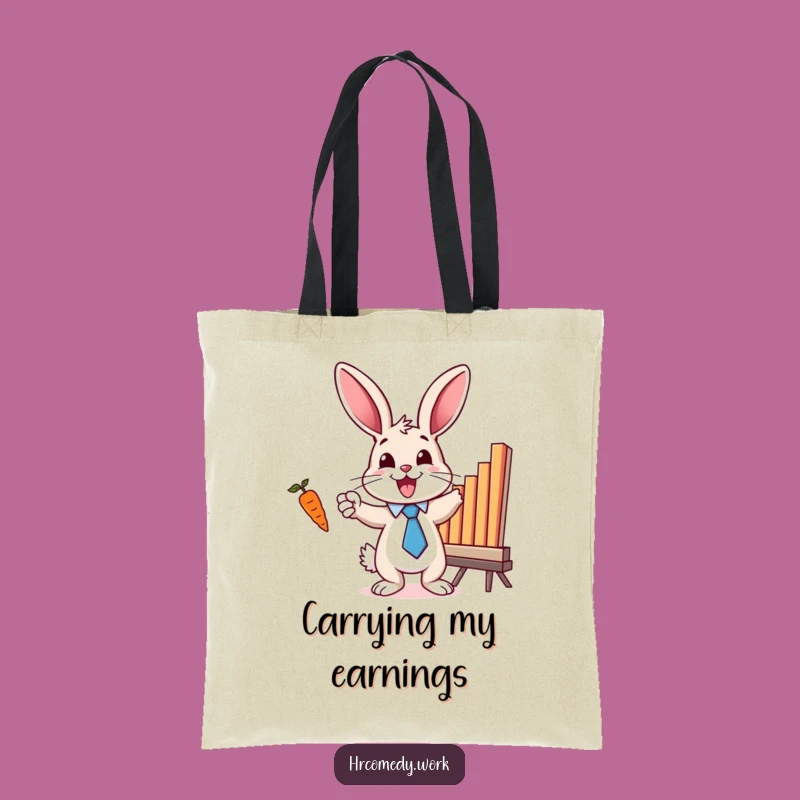 Funny Bunny Tie Tote Bag: Stylish Chart Carrier for Humorous Gifts