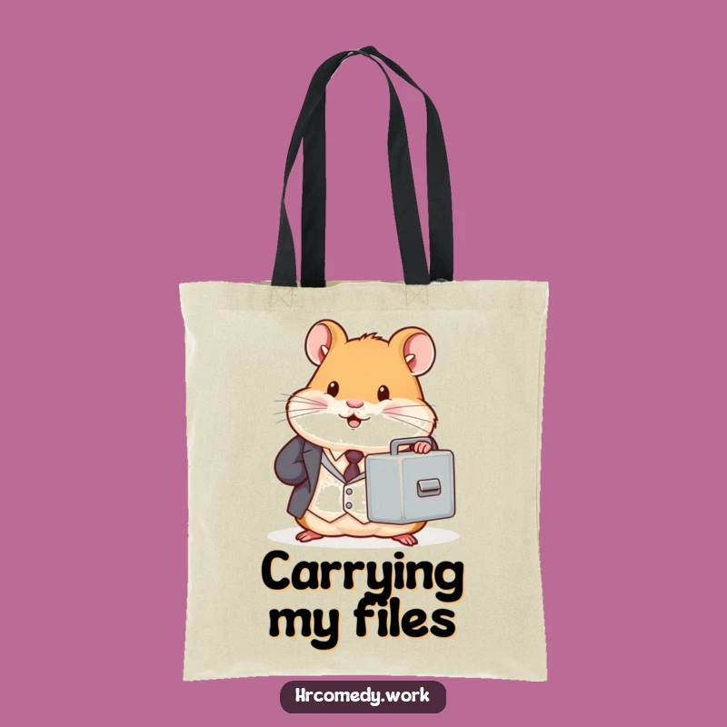 Funny Hamster Suit Tote Bag - Tiny Office Filing Cabinet Gift