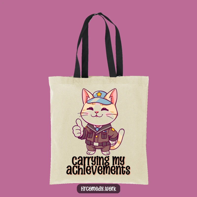 Funny Cat Uniform Tote Bag: Stylish Approval for Humorous Pet Gifts